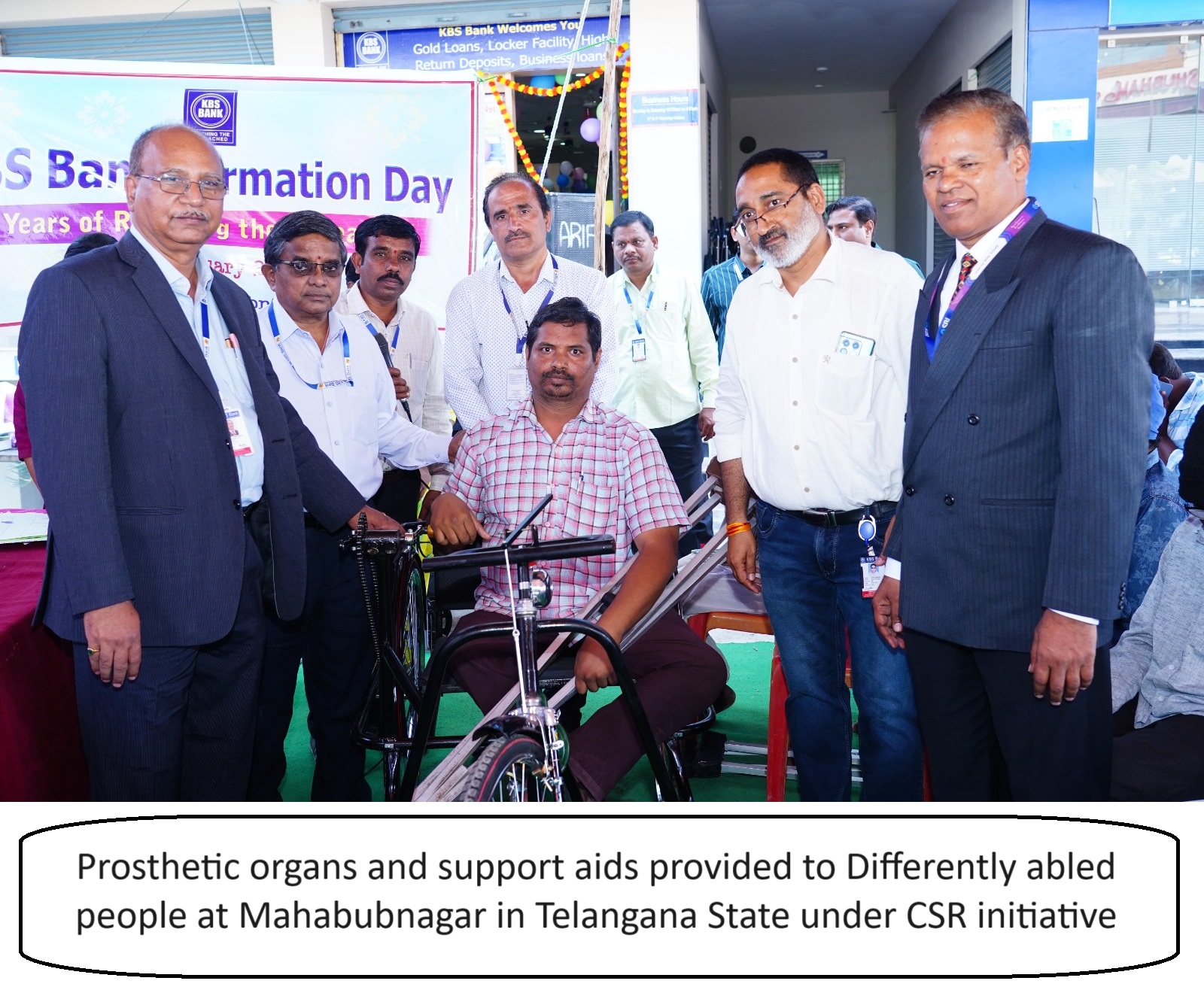 Prosthetic organs and support aids provided to Differently abled people at Mahabubnagar in Telangana State under CSR initiative | Kbsbankindia.in | Kbsbankindia.com | Gallery